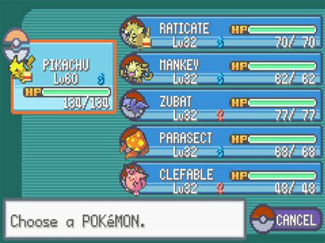 best pokemon party fire red